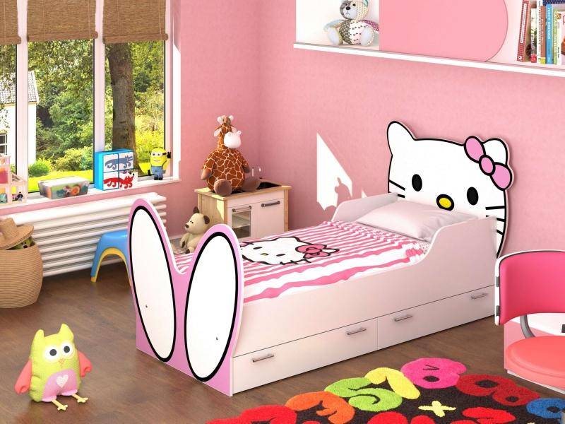 кровать hello kitty! с бязевым матрацем в Екатеринбурге