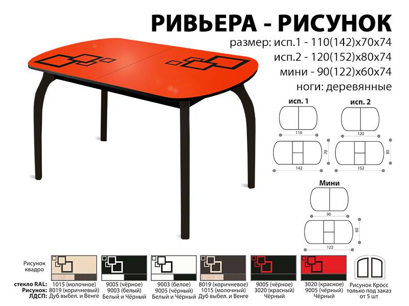 стол обеденный ривьера рисунок в Екатеринбурге