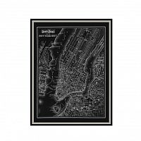 постер new york city черный в Екатеринбурге