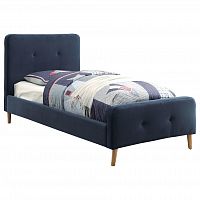 кровать button tufted flannelette navy 140х200 в Екатеринбурге