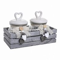 банка love с крышкой, набор 2 шт. на подставке серого цвета в Екатеринбурге