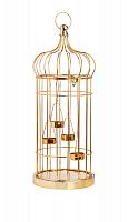 подсвечник-фонарь золотой на 4 свечи клетка shabby, 58 см в Екатеринбурге