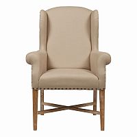 кресло мягкое с ушами french wing chair бежевое в Екатеринбурге