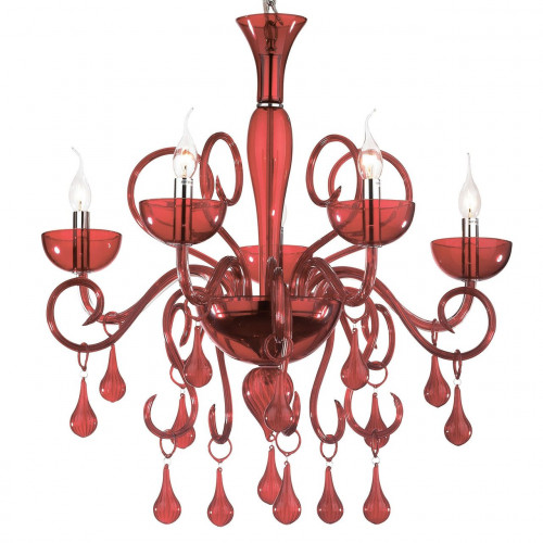 подвесная люстра ideal lux lilly sp5 rosso в Екатеринбурге