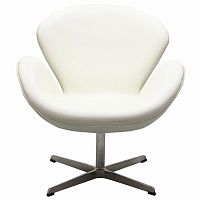 кресло swan chair экокожа белое в Екатеринбурге