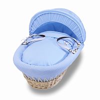 колыбель-переноска gift wicker moses basket натуральная, голубое белье в Екатеринбурге