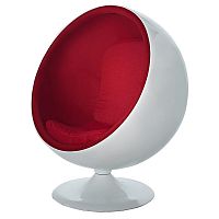 кресло-шар eero ball chair бело-красное в Екатеринбурге