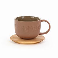 чашка с блюдцем tactile диаметр 9,4 коричневый в Екатеринбурге