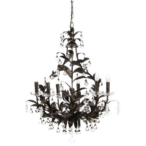 люстра 19th c. rococo iron & smoke crystal round чёрная в Екатеринбурге