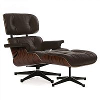 кресло eames style lounge chair палисандр коричневое в Екатеринбурге