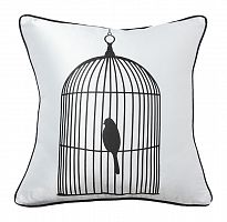 подушка с птичкой в клетке birdie in a cage white в Екатеринбурге