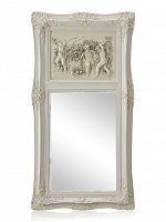 зеркало настенное прямоугольное в высокой белой раме францини distressed chalk white в Екатеринбурге