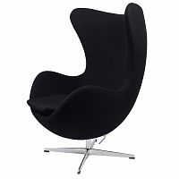 кресло arne jacobsen style egg chair черное в Екатеринбурге