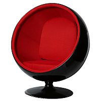 кресло eero ball chair черно-красное в Екатеринбурге