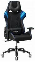 игровое кресло бюрократ бюрократ viking 4 aero, обивка: искусственная кожа, цвет: иск.кожа черная/ткань черная 26-28/сетка синяя(tw-10)-голубая(tw-55)-серая(tw-12) в Екатеринбурге
