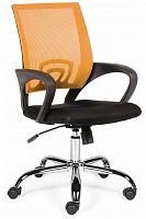 кресло компьютерное спринг(orange - black) база хром / оранжевая сетка / черная ткань в Екатеринбурге