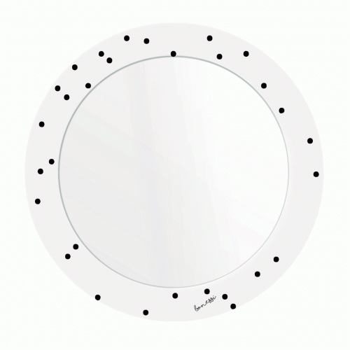 зеркало с рисунком белое круглое черные точки pois в Екатеринбурге