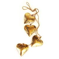 гирлянда новогодняя подвесная сердца золотые golden hearts, 65 см в Екатеринбурге