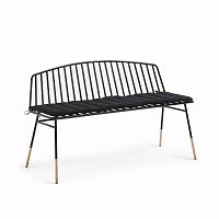 siena bench 120 черный металл черная ткань от la forma (ex julia grup) в Екатеринбурге