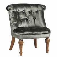 кресло sophie tufted slipper chair микровелюр серое в Екатеринбурге