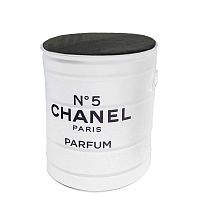 декоративная бочка- пуф chanel №5 white m в Екатеринбурге