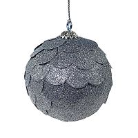 шар новогодний серебряный с блестящими чешуйками paper ball, 10 см в Екатеринбурге