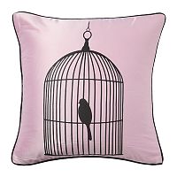 подушка с птичкой в клетке birdie in a cage pink в Екатеринбурге