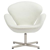 кресло swan chair кашемир белое в Екатеринбурге