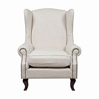 кресло collins wingback chair кремовая ткань в Екатеринбурге