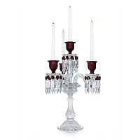 канделябр хрустальный с красными вставками на 4 свечи baccarat 3+1 от delight collection, 60 см в Екатеринбурге