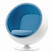 кресло ball chair бело-синее в Екатеринбурге