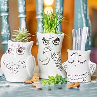 горшки для растений eco совы, 3 шт в Екатеринбурге