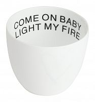 подсвечник белый фарфоровый с надписью внутри come on baby light my fire, 6,5 см в Екатеринбурге