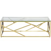 стол журнальный h-bridge gold 120*60*40см золотой в Екатеринбурге