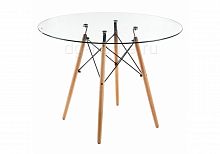 стол стеклянный nixon (eames style) натуральное дерево в Екатеринбурге