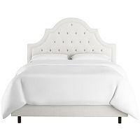 кровать двуспальная 180х200 белая с каретной стяжкой harvey tufted white в Екатеринбурге