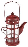 подсвечник-фонарь красный в виде чайника с ручкой old kettle, 27 см в Екатеринбурге