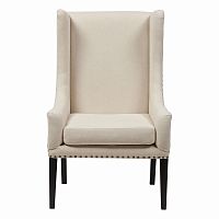 кресло мягкое с ушами белое nailhead fabric armchair в Екатеринбурге