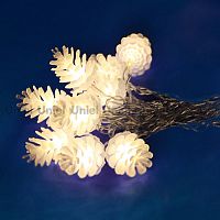 светодиодная гирлянда «шишки» 280см белая (09582) uniel uld-s0280-020/dta warm white ip20 pine cones в Екатеринбурге