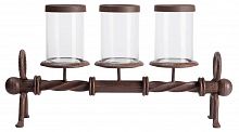 подсвечник металлический коричневый со стеклом на 3 свечи glass pillar, 51 см в Екатеринбурге