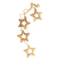гирлянда новогодняя подвесная звезды деревянные с отверстием wooden stars, 65 см в Екатеринбурге