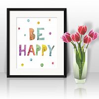 постер be happy а4 в Екатеринбурге