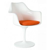 кресло tulip armchair бело-оранжевое шерсть в Екатеринбурге