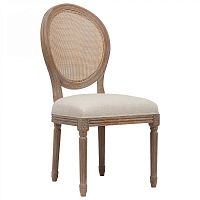 стул vintage french round cane back кремовый лён в Екатеринбурге