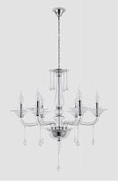 подвесная люстра crystal lux monica sp6 chrome/transparent в Екатеринбурге