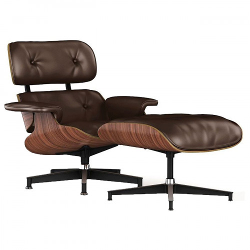 кресло lounge chair & ottoman коричневое в Екатеринбурге