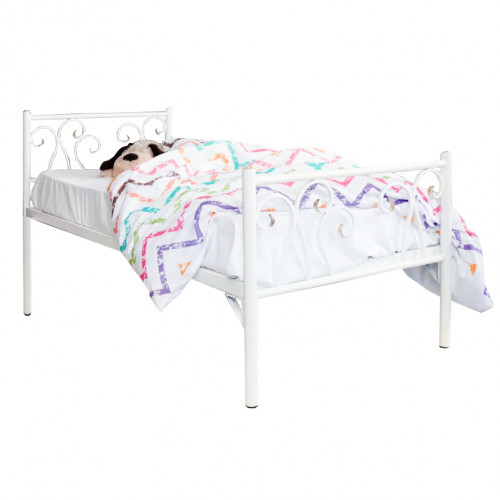 кованая кровать детская 70х160 белая лацио kids в Екатеринбурге