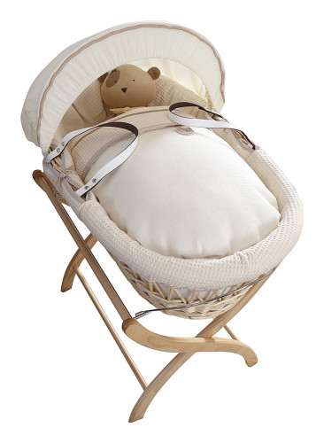 колыбель-переноска premium moses basket натуральная, кремовое белье в Екатеринбурге