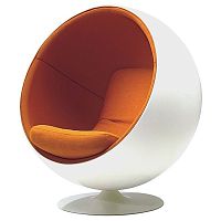 кресло eero ball chair бело-оранжевое в Екатеринбурге