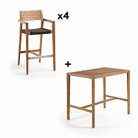 комплект мебели: стол и 4 стула pack 614 cybille от la forma (ex julia grup) в Екатеринбурге